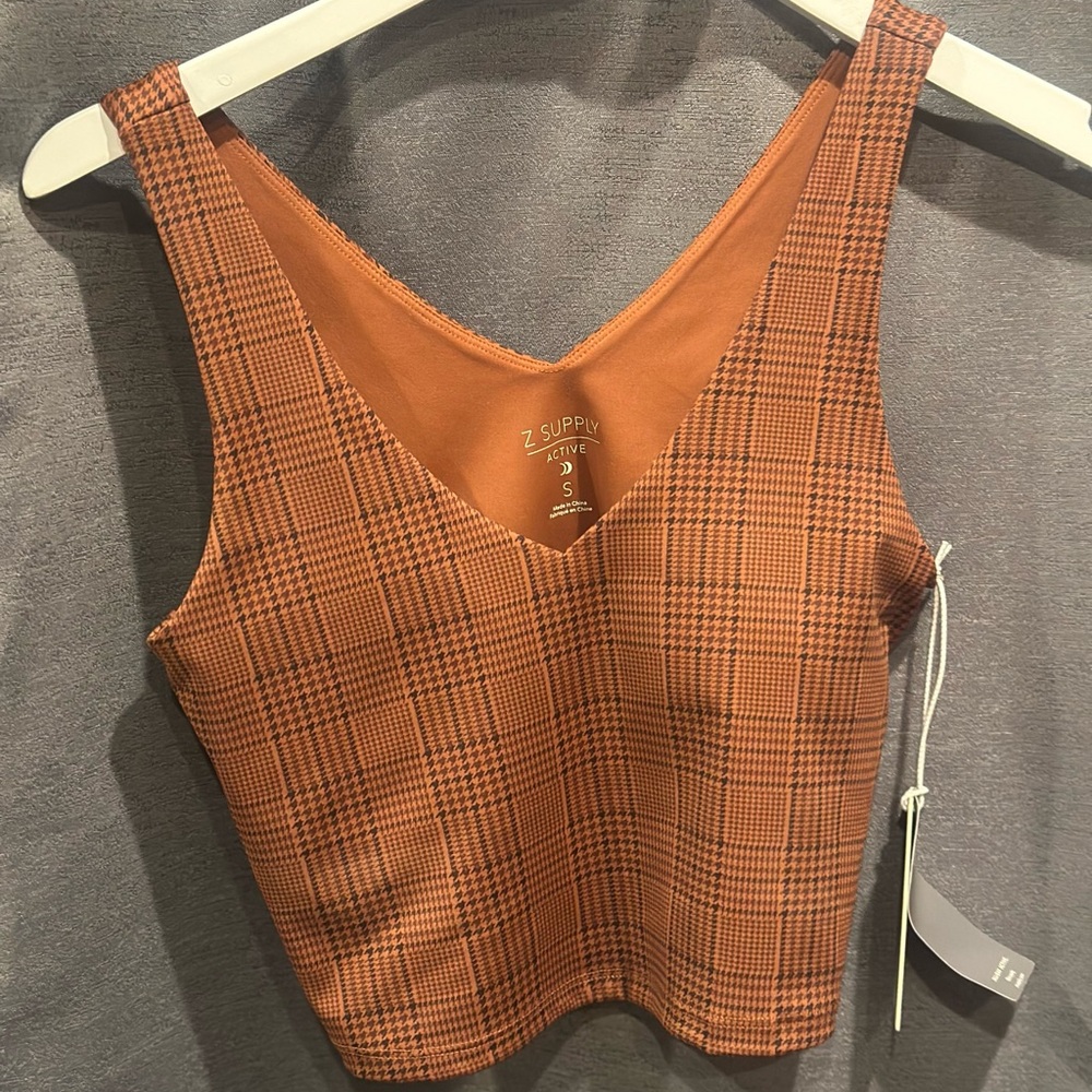 Z Supply active v-neck houndstooth tank